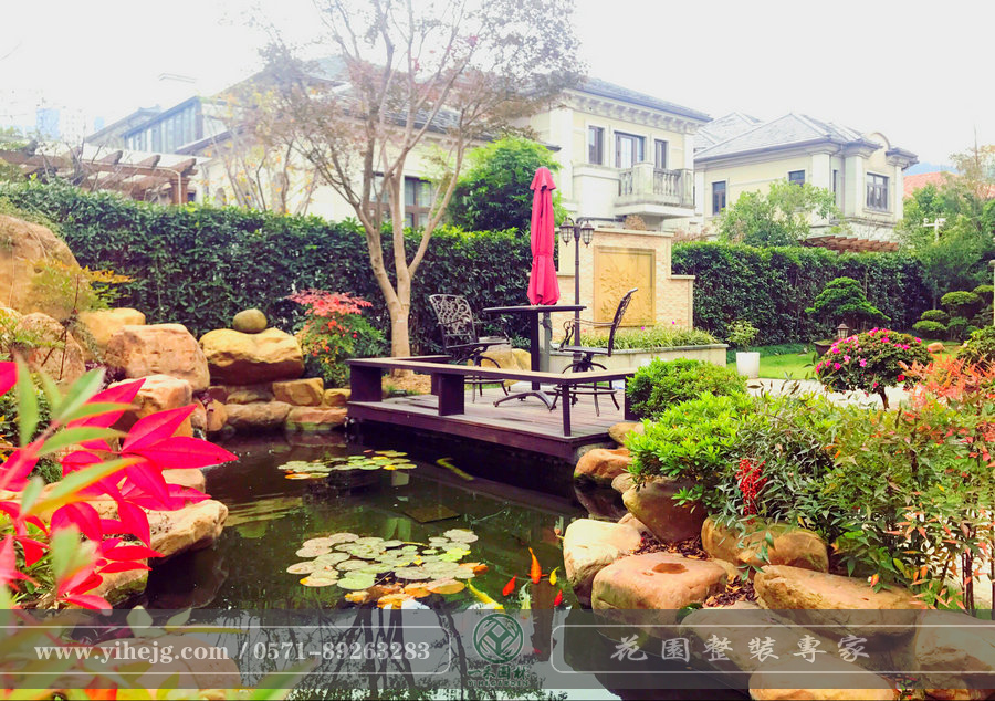 余姚悅龍灣｜私家別墅花園景觀(guān)設(shè)計(jì)規(guī)劃｜別墅庭院景觀(guān)綠化｜假山錦鯉池過(guò)濾改造施工